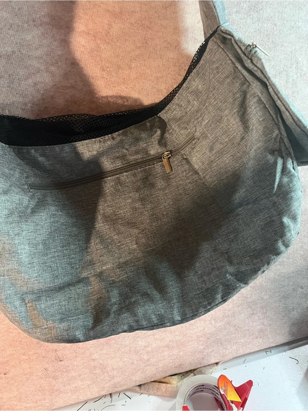 Gray Shoulder Pet Carrier Bag by - Casual Everyday Carry